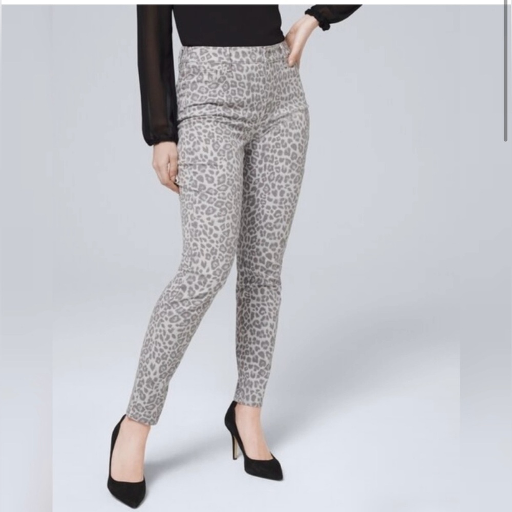 White House Black Market jeans size 0 Leopard Print High Rise Skinny Ankle Jeans